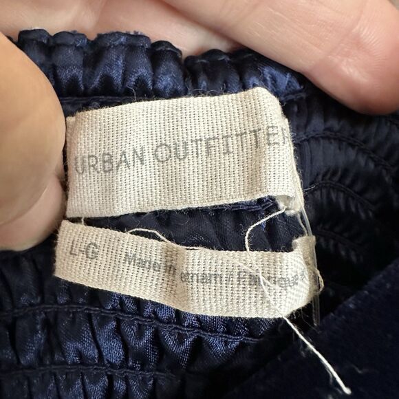 Urban Outfitters Dress Womens Large Rooftop Blue Velvet Constellation Midi Slit - Picture 2 of 9